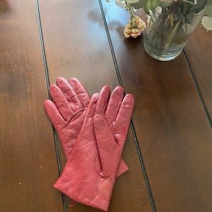 Red leather gloves